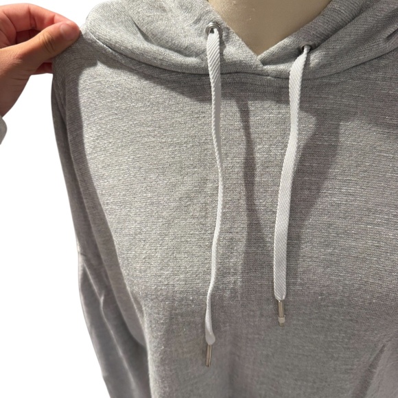 ALALA grey sparkle boxy cropped hoodie sweatshirt - size small - Picture 3 of 5